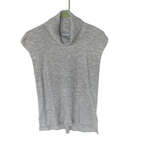 OLIVIA SKY WOMENS GRAY SLEEVELESS RIBBED TURTLENECK SWEATER SIZE XL